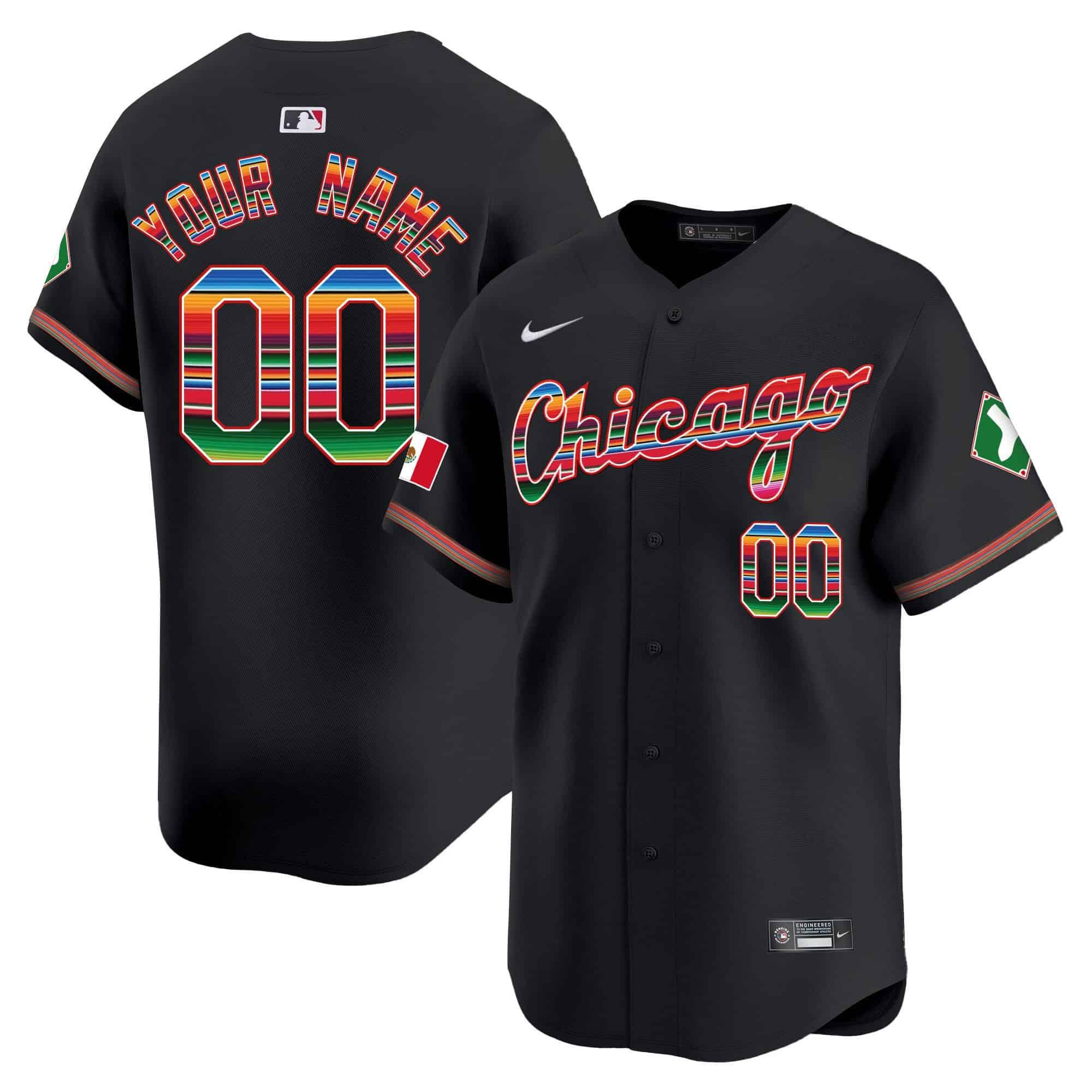 Men Chicago White Sox Black Nike 2024 Mexico Vapor Premier Limited Custom MLB Jersey style 1